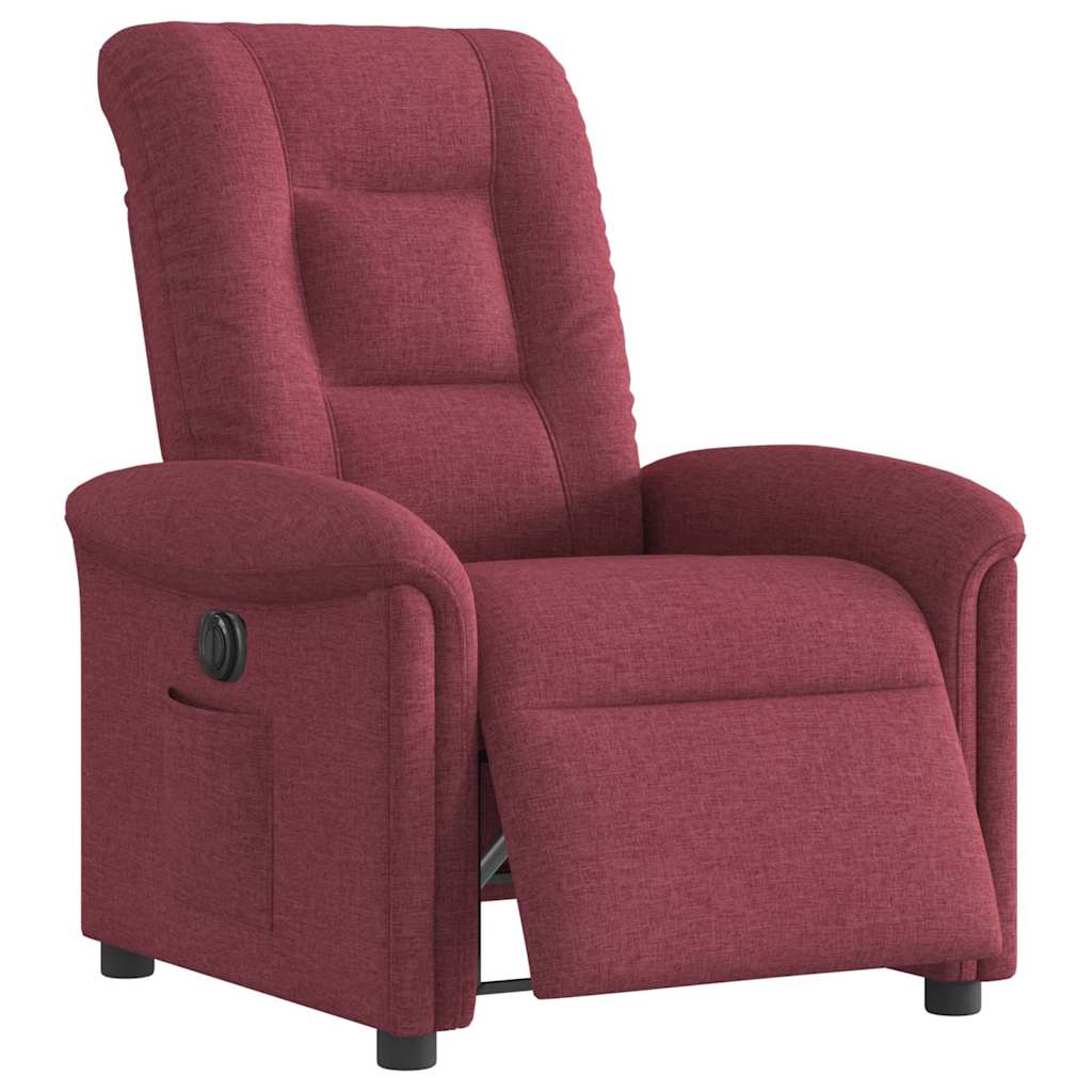 Fauteuil verstelbaar elektrisch stof wijnrood is nu te koop bij PeponiXL, paradijselijk wonen!