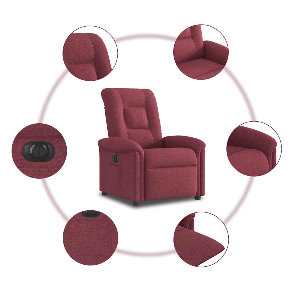 Fauteuil verstelbaar elektrisch stof wijnrood is nu te koop bij PeponiXL, paradijselijk wonen!