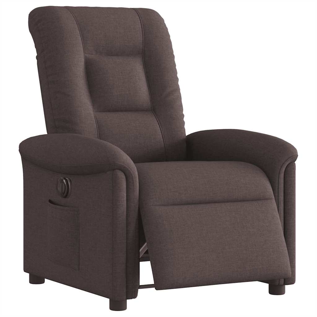 Fauteuil verstelbaar elektrisch stof donkerbruin is nu te koop bij PeponiXL, paradijselijk wonen!