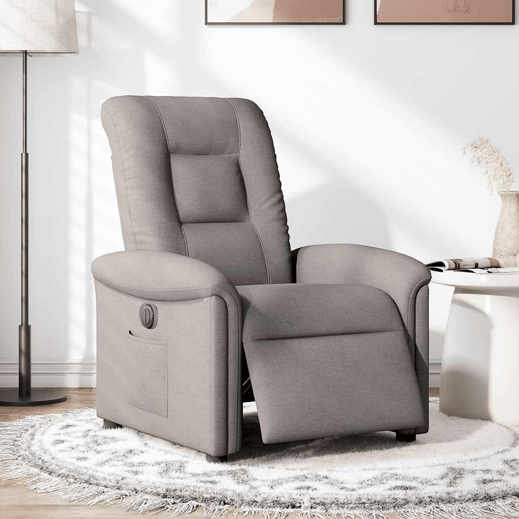 Fauteuil verstelbaar elektrisch stof taupe is nu te koop bij PeponiXL, paradijselijk wonen!