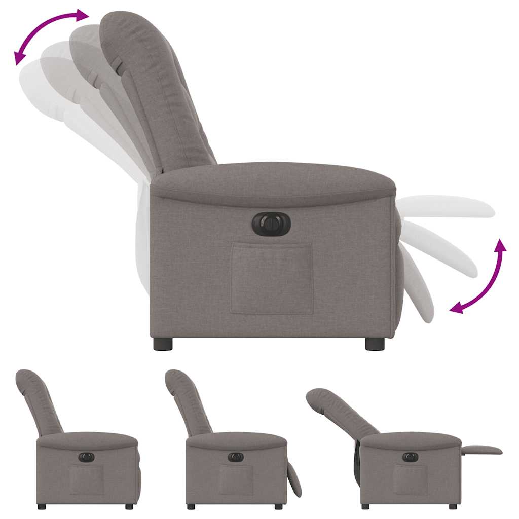 Fauteuil verstelbaar elektrisch stof taupe is nu te koop bij PeponiXL, paradijselijk wonen!