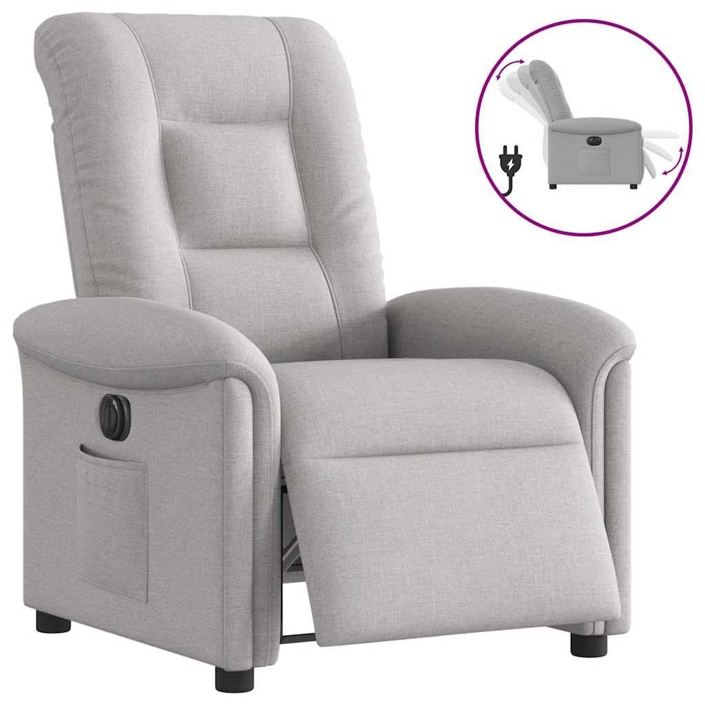 Fauteuil elektrisch verstelbaar stof wolk grijs is nu te koop bij PeponiXL, paradijselijk wonen!