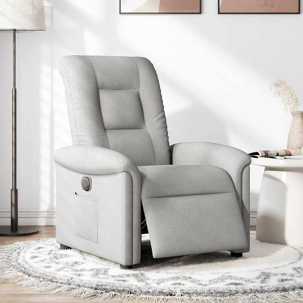 Fauteuil elektrisch verstelbaar stof wolk grijs is nu te koop bij PeponiXL, paradijselijk wonen!