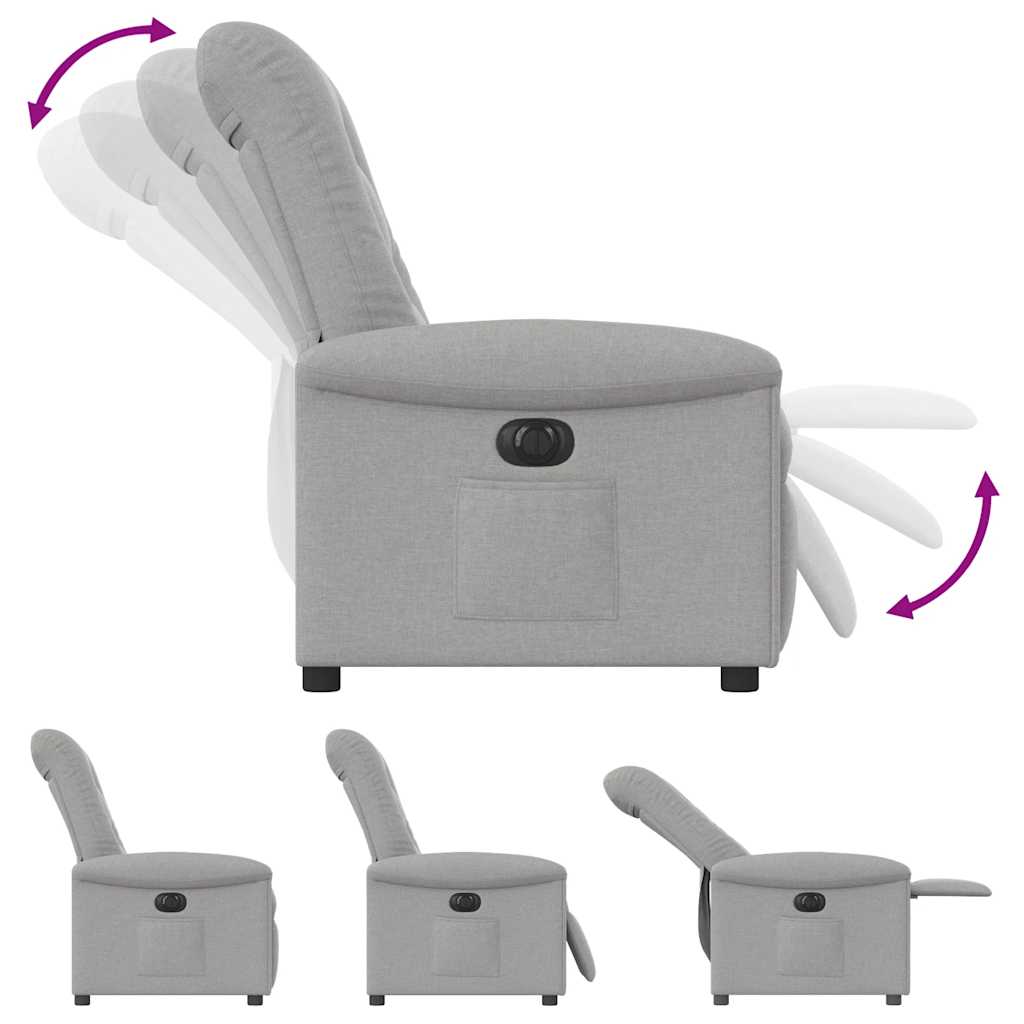 Fauteuil elektrisch verstelbaar stof wolk grijs is nu te koop bij PeponiXL, paradijselijk wonen!