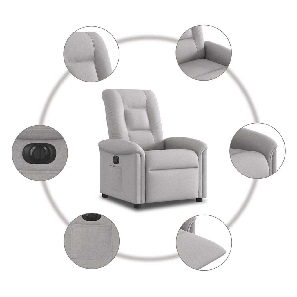 Fauteuil elektrisch verstelbaar stof wolk grijs is nu te koop bij PeponiXL, paradijselijk wonen!