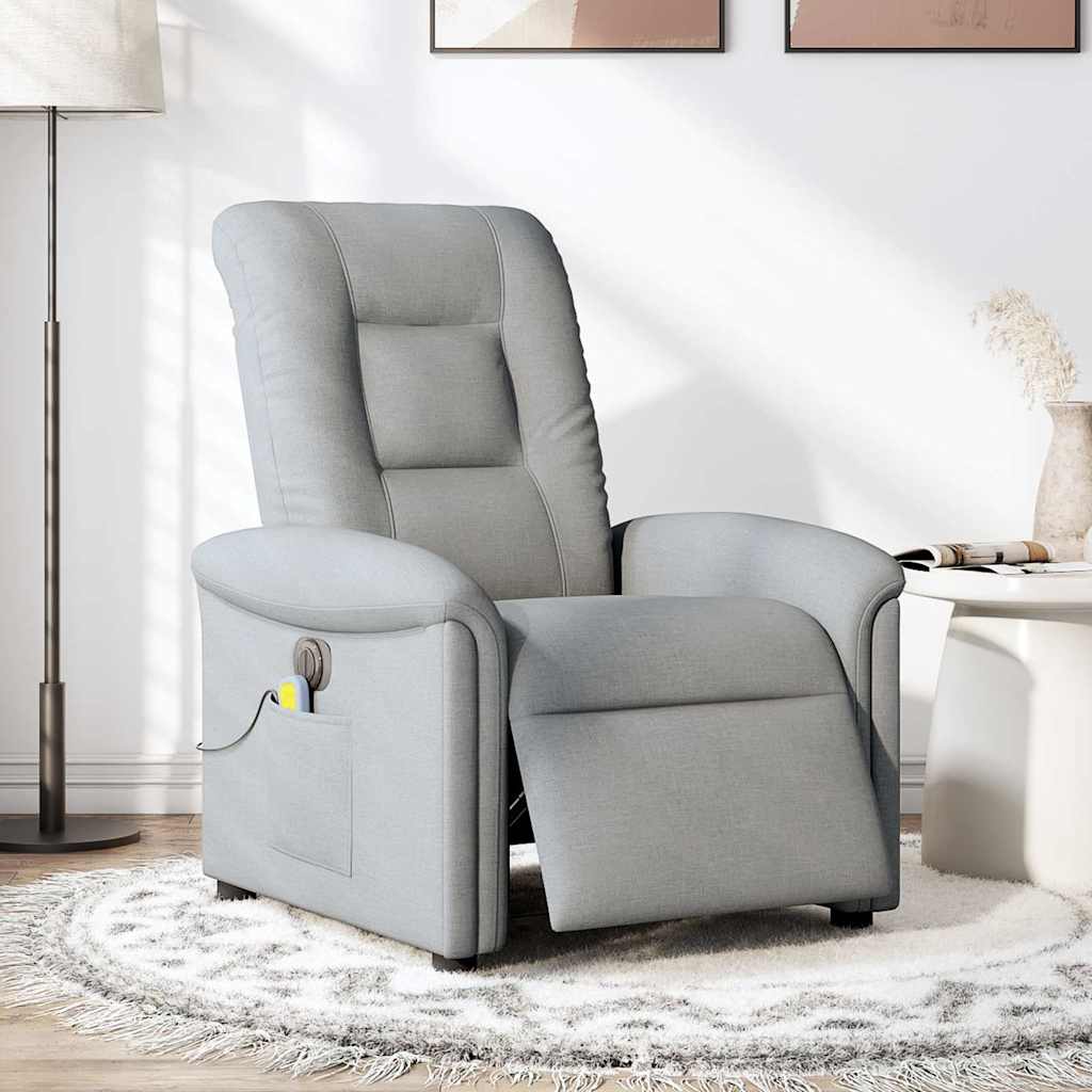 Massagestoel elektrisch verstelbaar stof lichtgrijs is nu te koop bij PeponiXL, paradijselijk wonen!