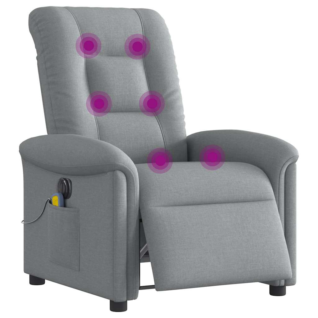 Massagestoel elektrisch verstelbaar stof lichtgrijs is nu te koop bij PeponiXL, paradijselijk wonen!