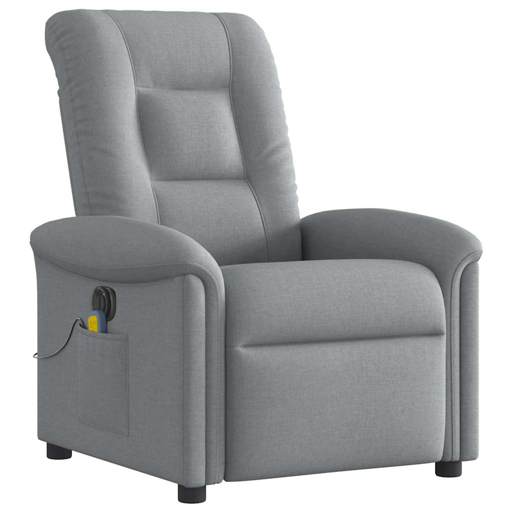 Massagestoel elektrisch verstelbaar stof lichtgrijs is nu te koop bij PeponiXL, paradijselijk wonen!
