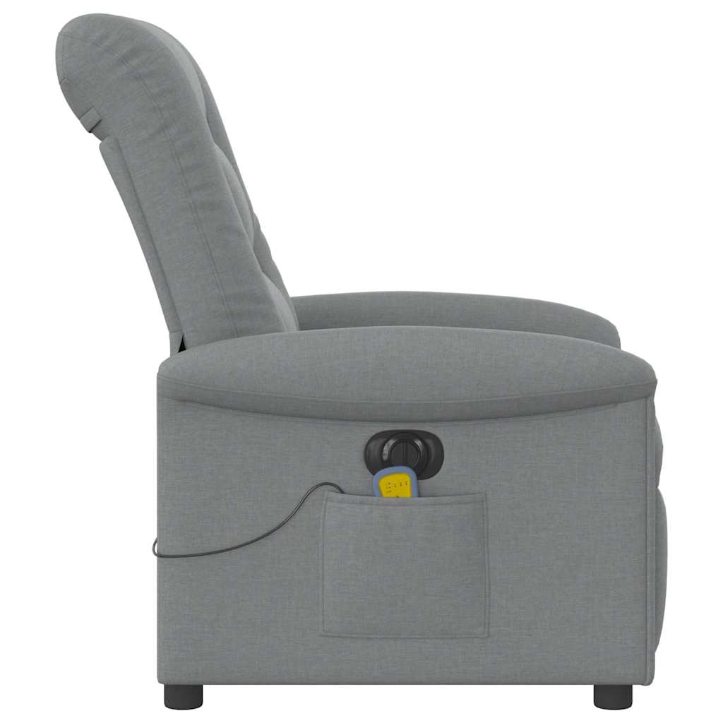 Massagestoel elektrisch verstelbaar stof lichtgrijs is nu te koop bij PeponiXL, paradijselijk wonen!