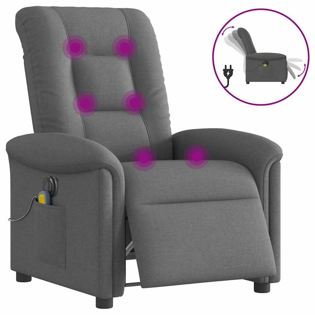 Massagestoel elektrisch verstelbaar stof donkergrijs is nu te koop bij PeponiXL, paradijselijk wonen!