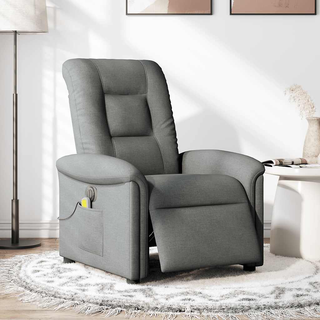 Massagestoel elektrisch verstelbaar stof donkergrijs is nu te koop bij PeponiXL, paradijselijk wonen!