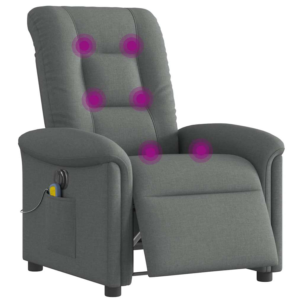 Massagestoel elektrisch verstelbaar stof donkergrijs is nu te koop bij PeponiXL, paradijselijk wonen!