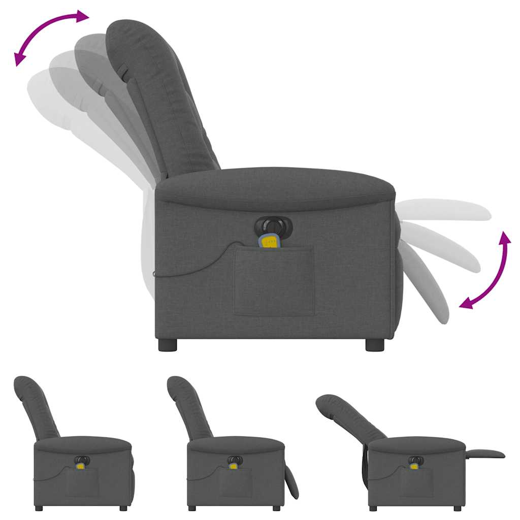 Massagestoel elektrisch verstelbaar stof donkergrijs is nu te koop bij PeponiXL, paradijselijk wonen!