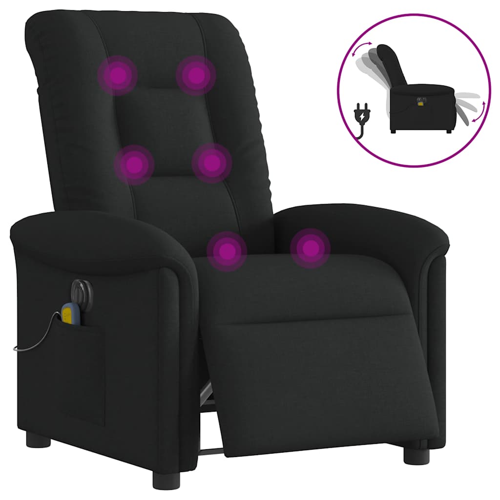 Massagestoel elektrisch verstelbaar stof zwart is nu te koop bij PeponiXL, paradijselijk wonen!