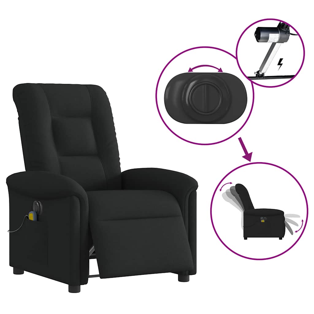 Massagestoel elektrisch verstelbaar stof zwart is nu te koop bij PeponiXL, paradijselijk wonen!