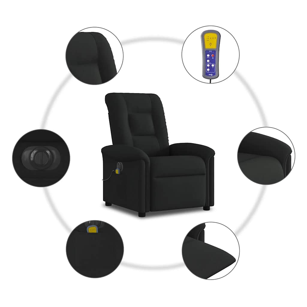 Massagestoel elektrisch verstelbaar stof zwart is nu te koop bij PeponiXL, paradijselijk wonen!