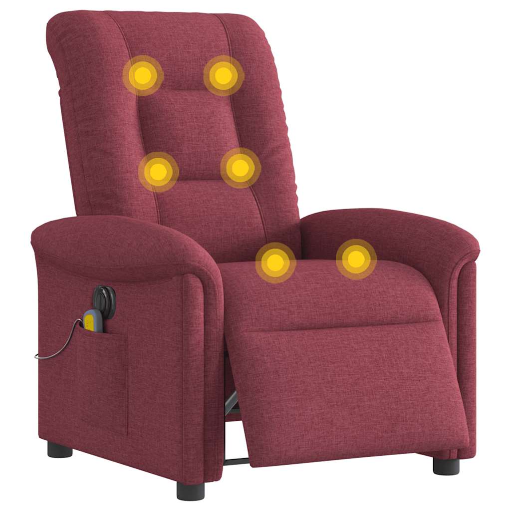 Massagestoel elektrisch verstelbaar stof wijnrood is nu te koop bij PeponiXL, paradijselijk wonen!
