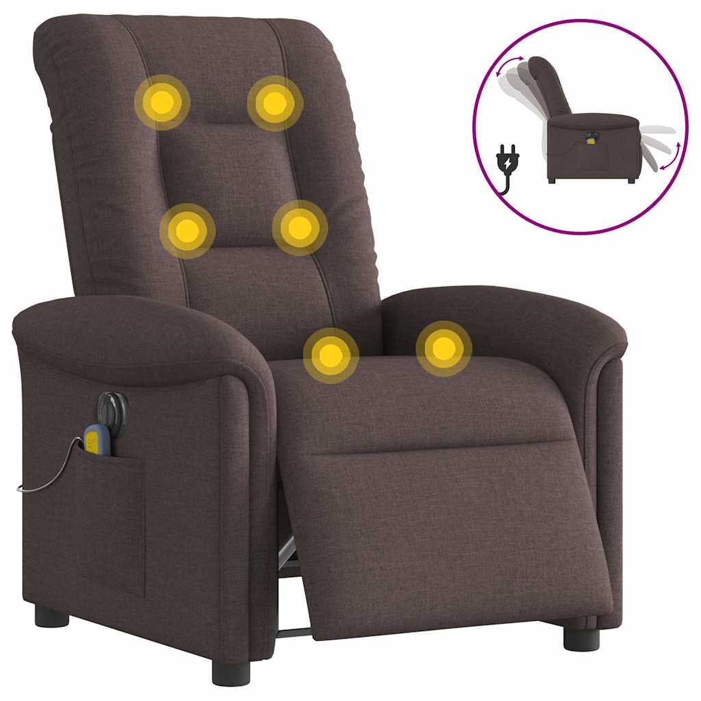 Massagestoel elektrisch verstelbaar stof donkerbruin is nu te koop bij PeponiXL, paradijselijk wonen!