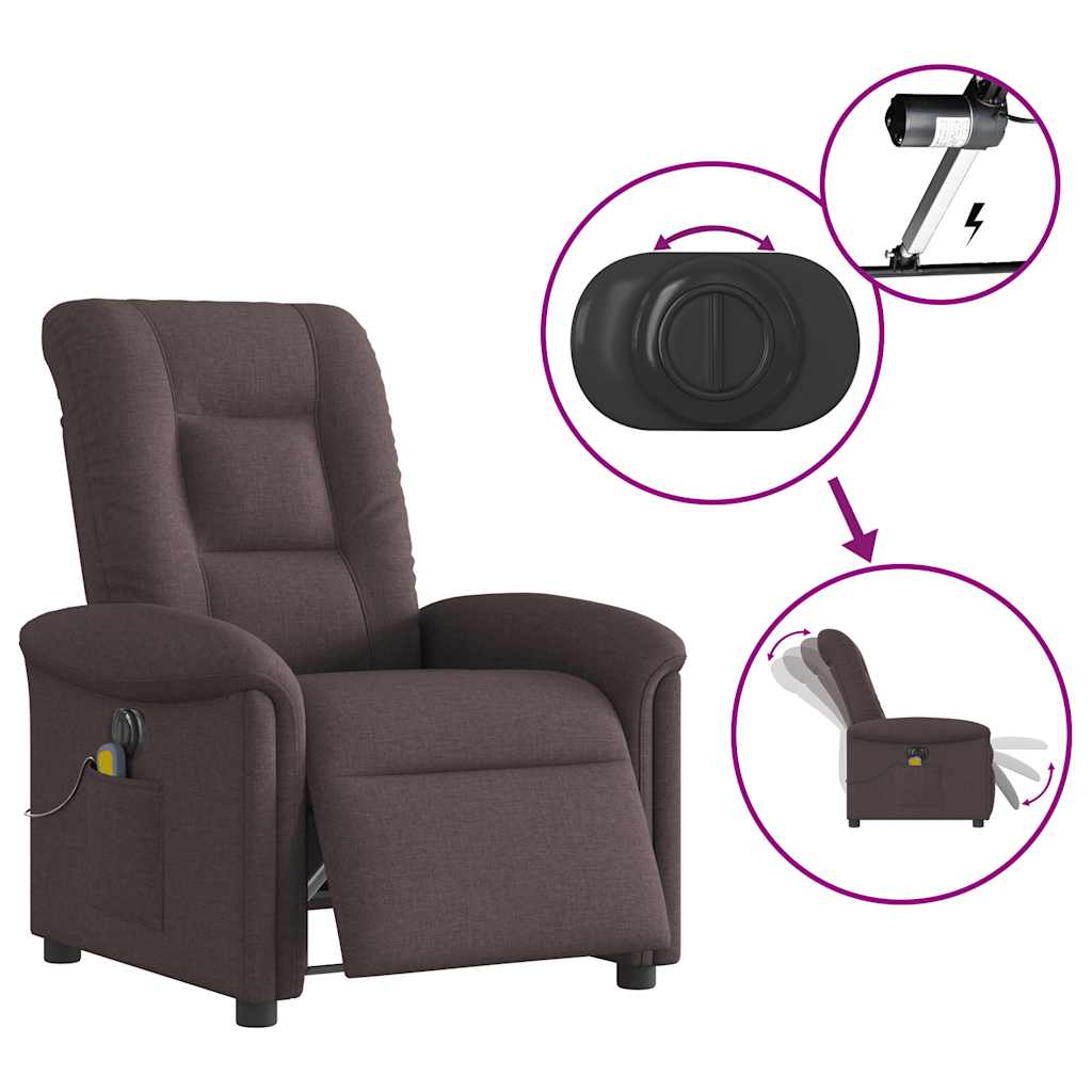 Massagestoel elektrisch verstelbaar stof donkerbruin is nu te koop bij PeponiXL, paradijselijk wonen!