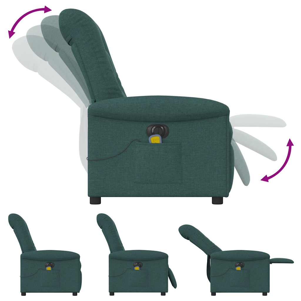 Massagestoel elektrisch verstelbaar stof donkergroen is nu te koop bij PeponiXL, paradijselijk wonen!