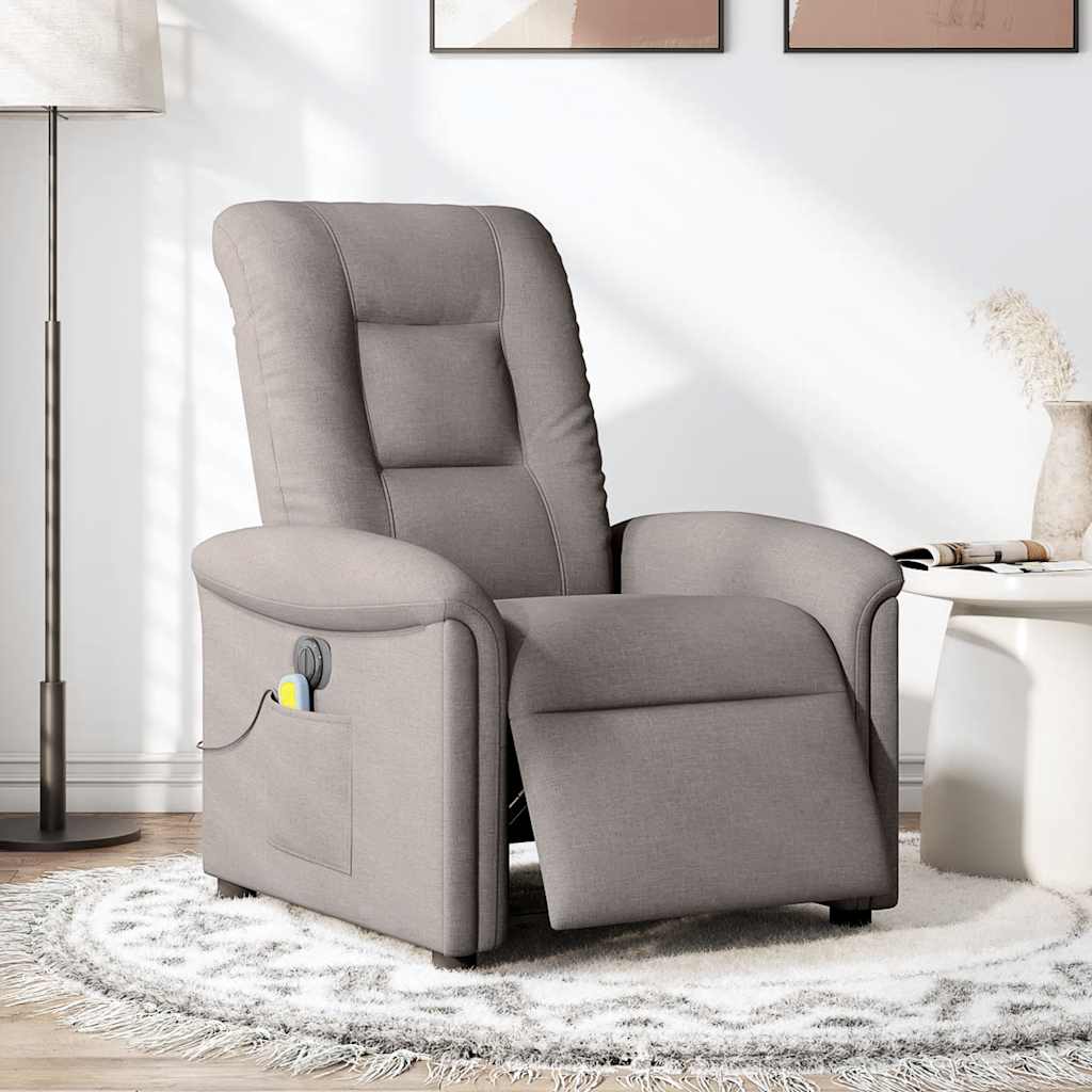 Massagestoel elektrisch verstelbaar stof taupe is nu te koop bij PeponiXL, paradijselijk wonen!