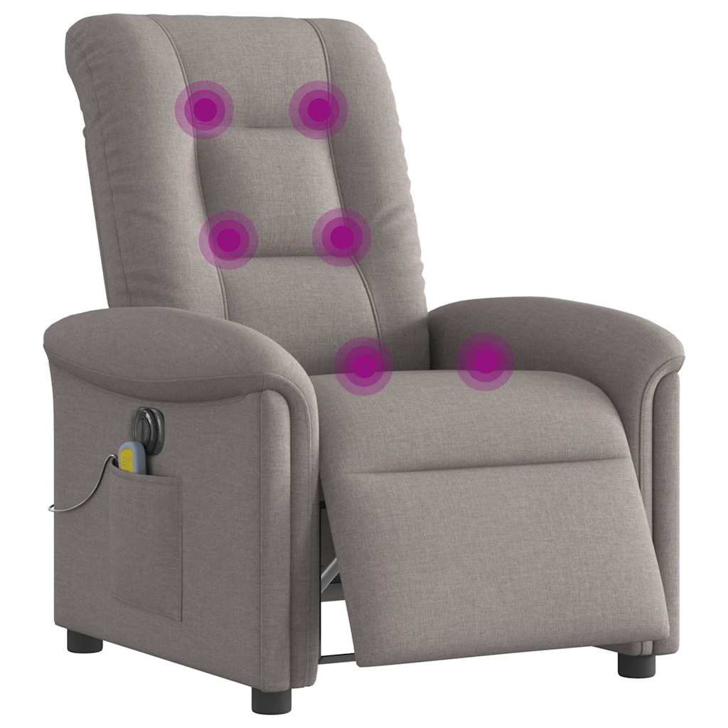Massagestoel elektrisch verstelbaar stof taupe is nu te koop bij PeponiXL, paradijselijk wonen!
