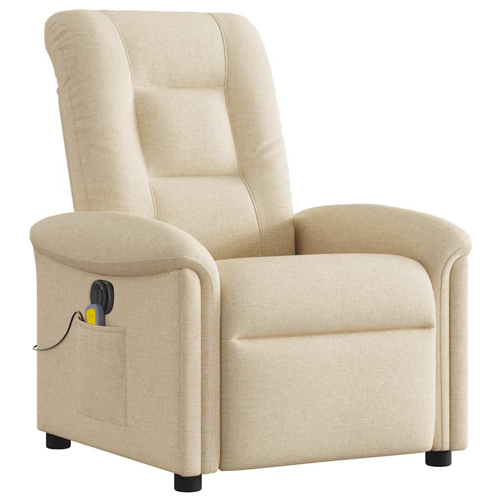 Massagestoel elektrisch verstelbaar stof crèmekleurig is nu te koop bij PeponiXL, paradijselijk wonen!