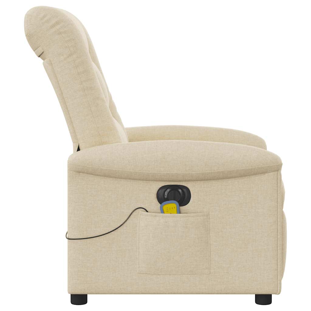 Massagestoel elektrisch verstelbaar stof crèmekleurig is nu te koop bij PeponiXL, paradijselijk wonen!