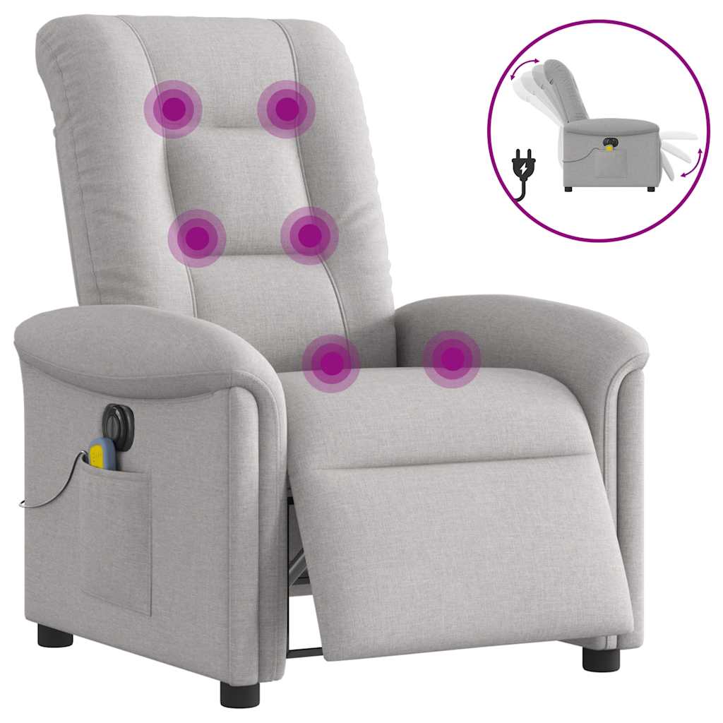 Massagestoel elektrisch verstelbaar stof wolk grijs is nu te koop bij PeponiXL, paradijselijk wonen!