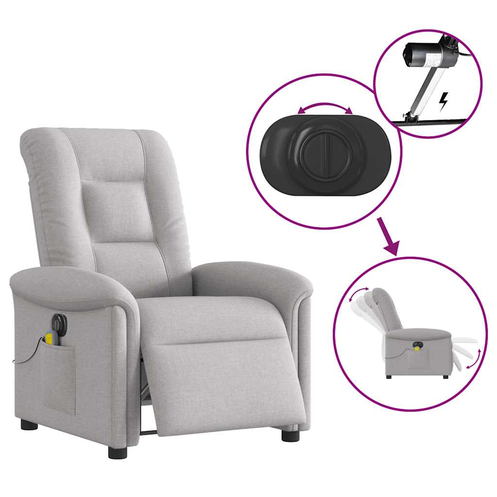 Massagestoel elektrisch verstelbaar stof wolk grijs is nu te koop bij PeponiXL, paradijselijk wonen!