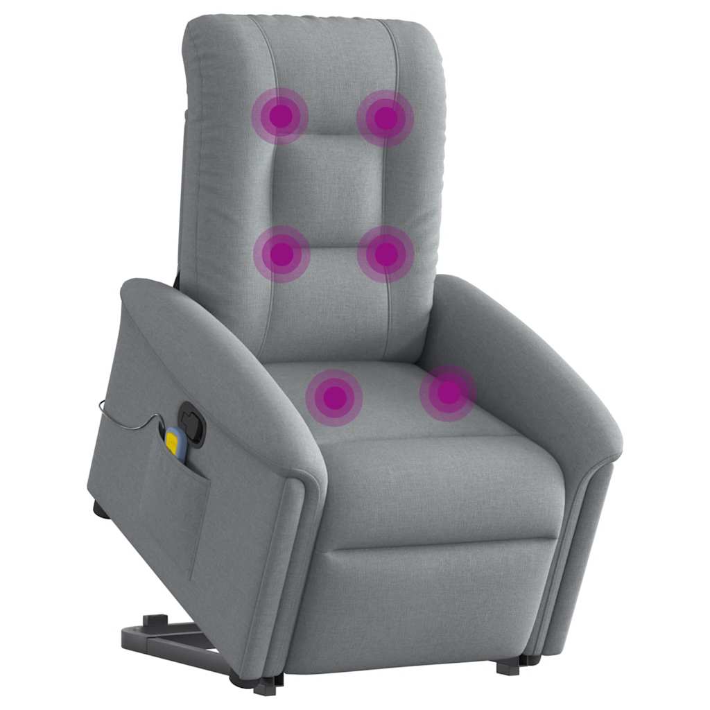 Sta-op-massagestoel verstelbaar stof lichtgrijs is nu te koop bij PeponiXL, paradijselijk wonen!