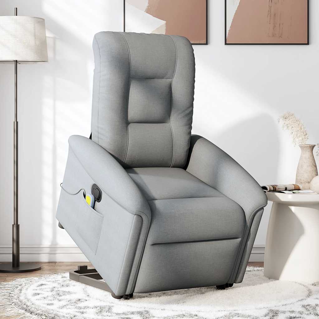 Sta-op-massagestoel verstelbaar stof lichtgrijs is nu te koop bij PeponiXL, paradijselijk wonen!