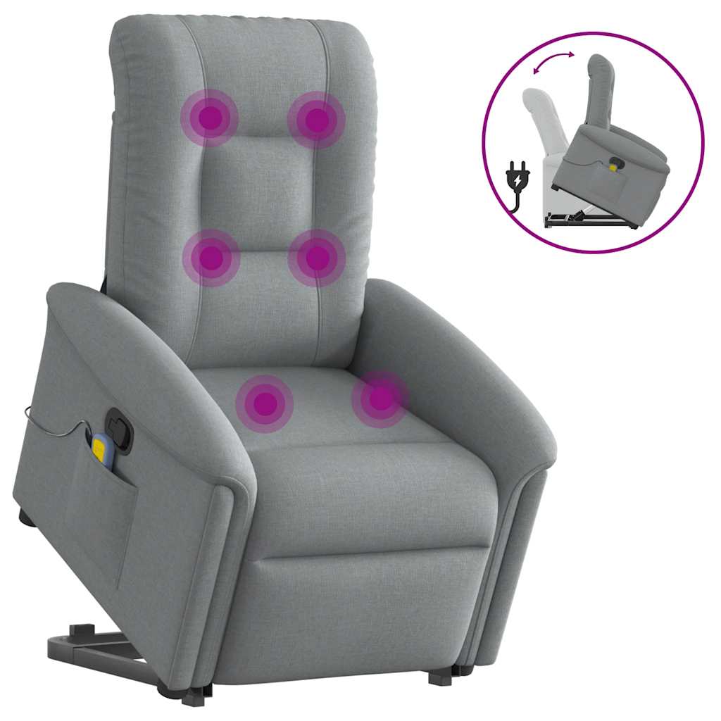 Sta-op-massagestoel verstelbaar stof lichtgrijs is nu te koop bij PeponiXL, paradijselijk wonen!