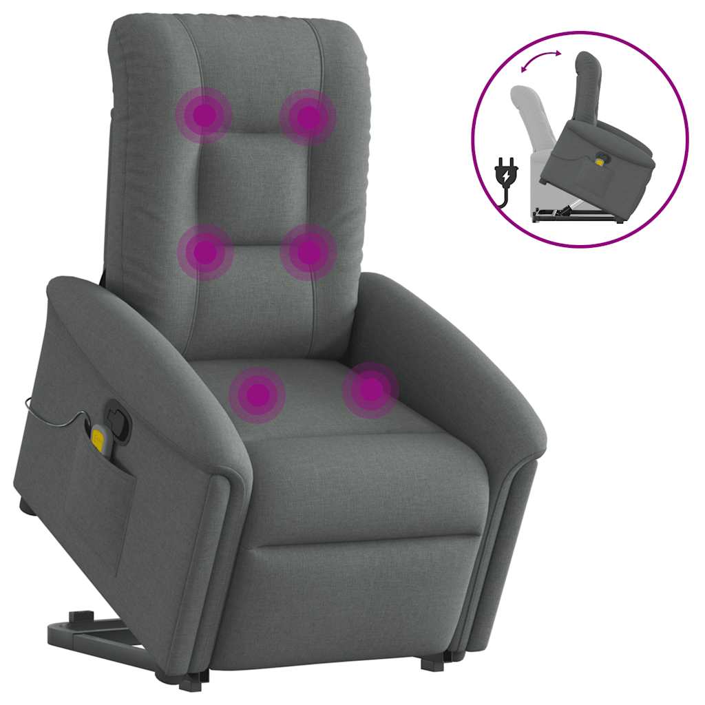 Sta-op-massagestoel verstelbaar stof donkergrijs is nu te koop bij PeponiXL, paradijselijk wonen!