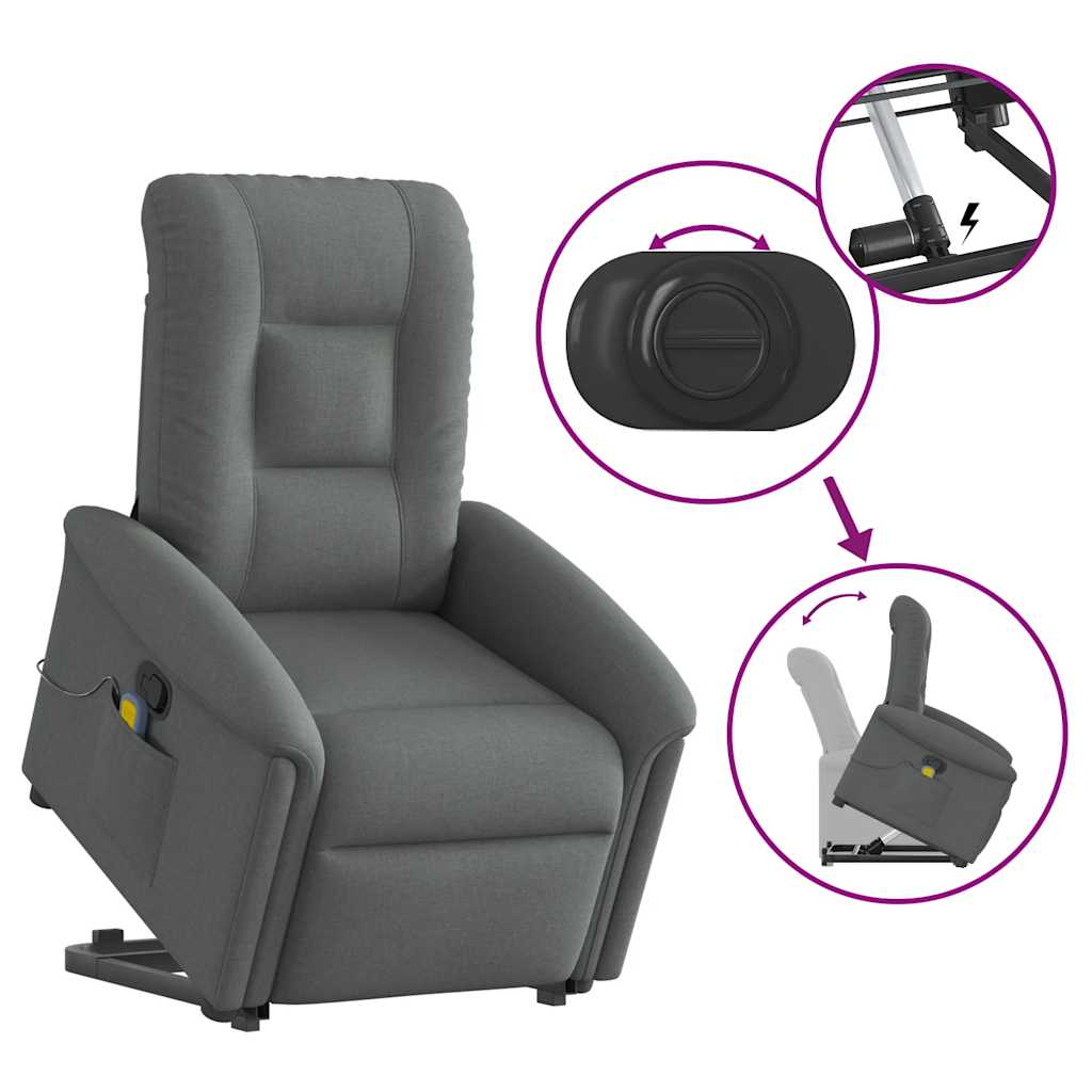Sta-op-massagestoel verstelbaar stof donkergrijs is nu te koop bij PeponiXL, paradijselijk wonen!