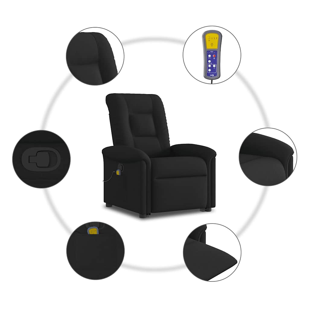 Sta-op-massagestoel verstelbaar stof zwart is nu te koop bij PeponiXL, paradijselijk wonen!