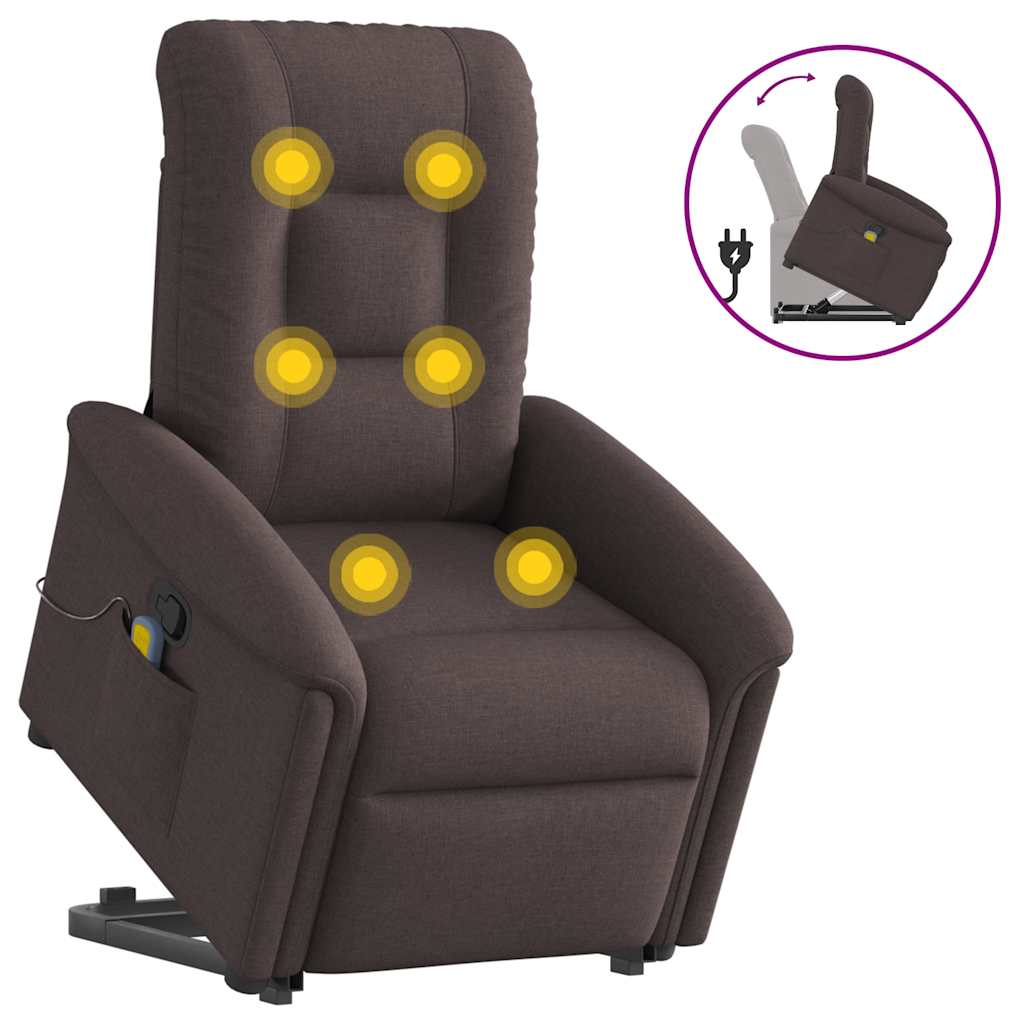 Sta-op-massagestoel verstelbaar stof donkerbruin is nu te koop bij PeponiXL, paradijselijk wonen!