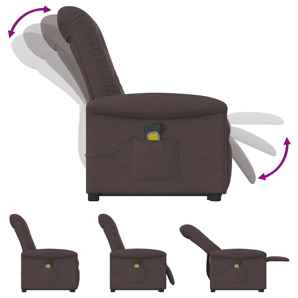 Sta-op-massagestoel verstelbaar stof donkerbruin is nu te koop bij PeponiXL, paradijselijk wonen!