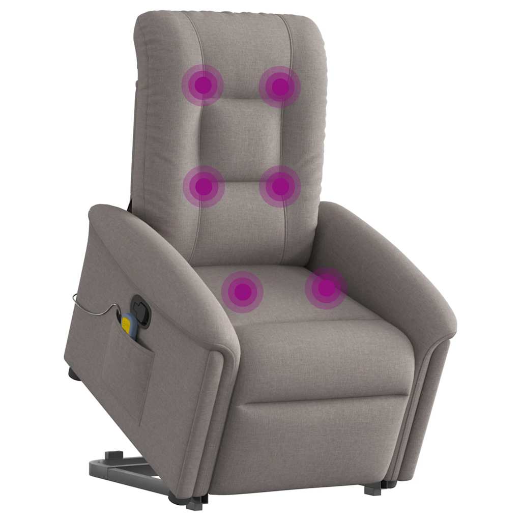 Sta-op-massagestoel verstelbaar stof taupe is nu te koop bij PeponiXL, paradijselijk wonen!