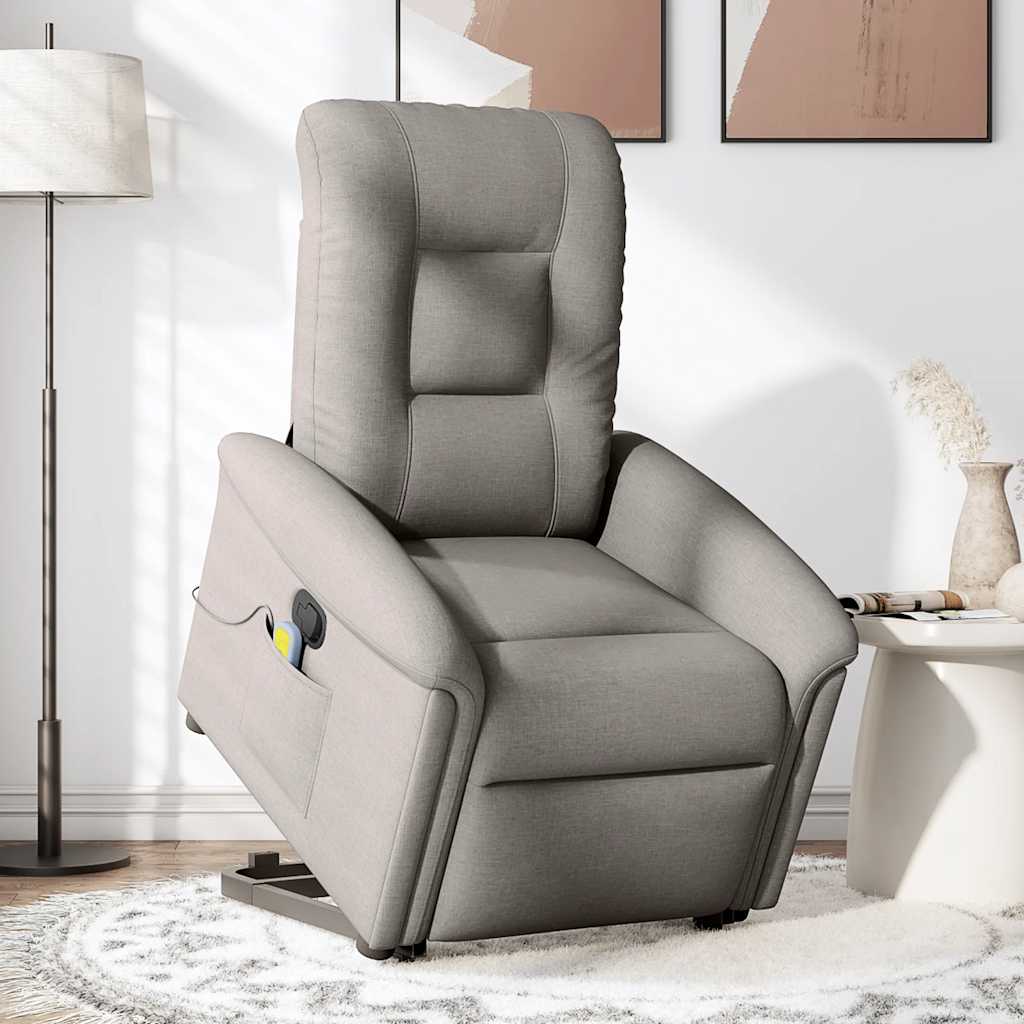Sta-op-massagestoel verstelbaar stof taupe is nu te koop bij PeponiXL, paradijselijk wonen!
