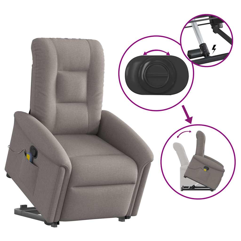 Sta-op-massagestoel verstelbaar stof taupe is nu te koop bij PeponiXL, paradijselijk wonen!
