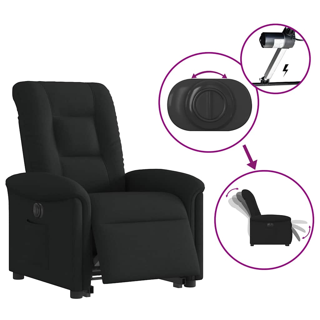 Sta-op-stoel elektrisch verstelbaar stof zwart is nu te koop bij PeponiXL, paradijselijk wonen!