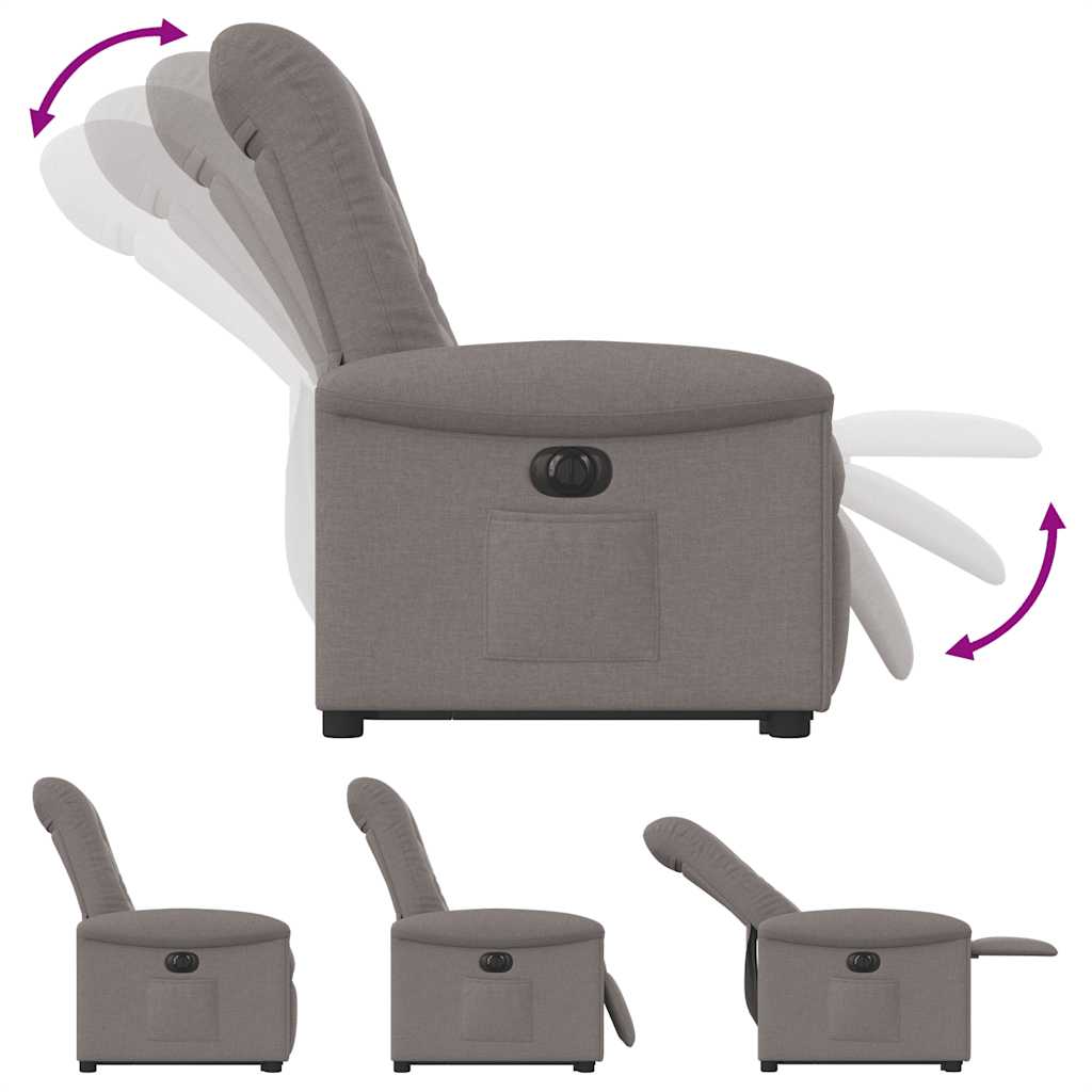 Sta-op-stoel elektrisch verstelbaar stof taupe is nu te koop bij PeponiXL, paradijselijk wonen!