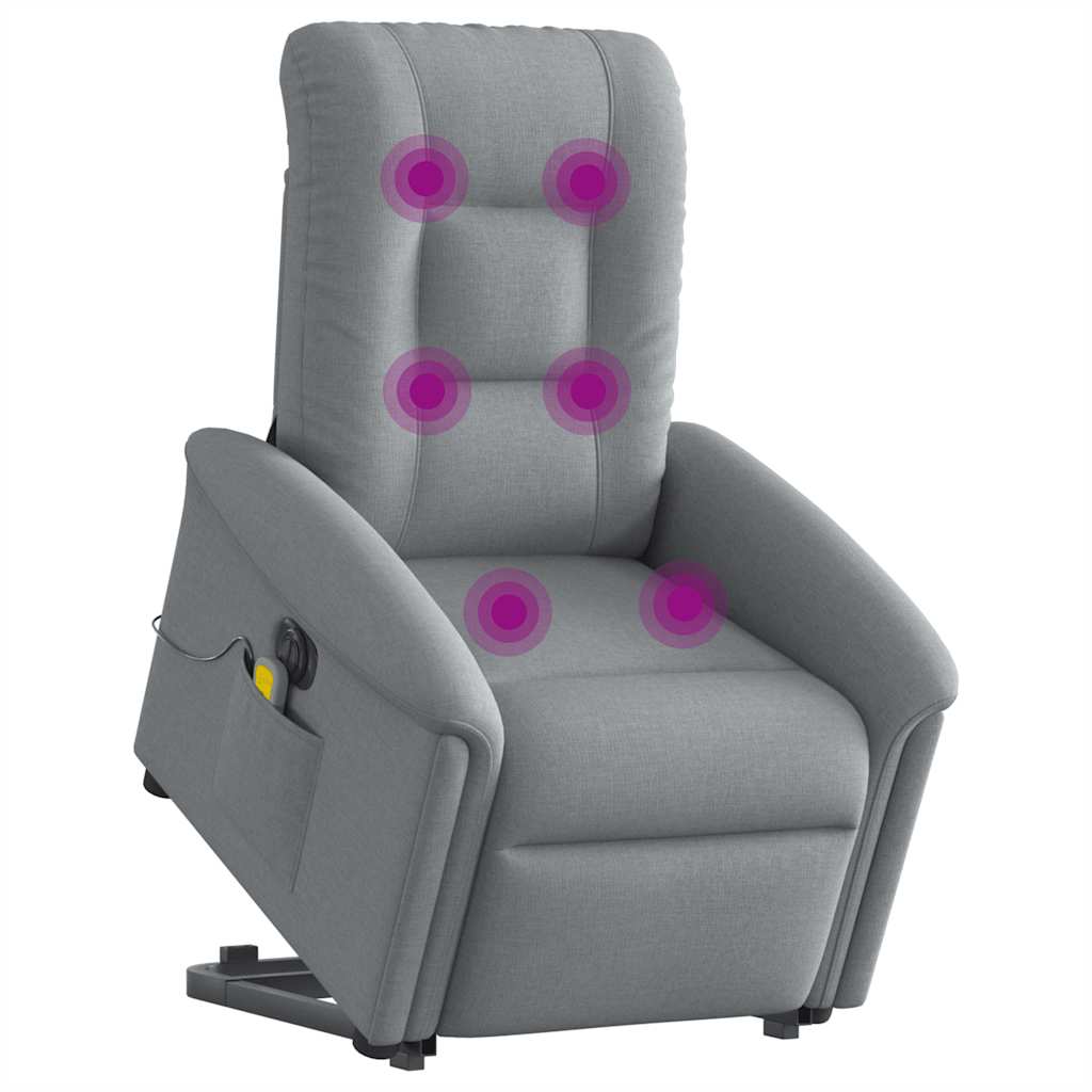 Sta-op-massagestoel elektrisch verstelbaar stof lichtgrijs is nu te koop bij PeponiXL, paradijselijk wonen!