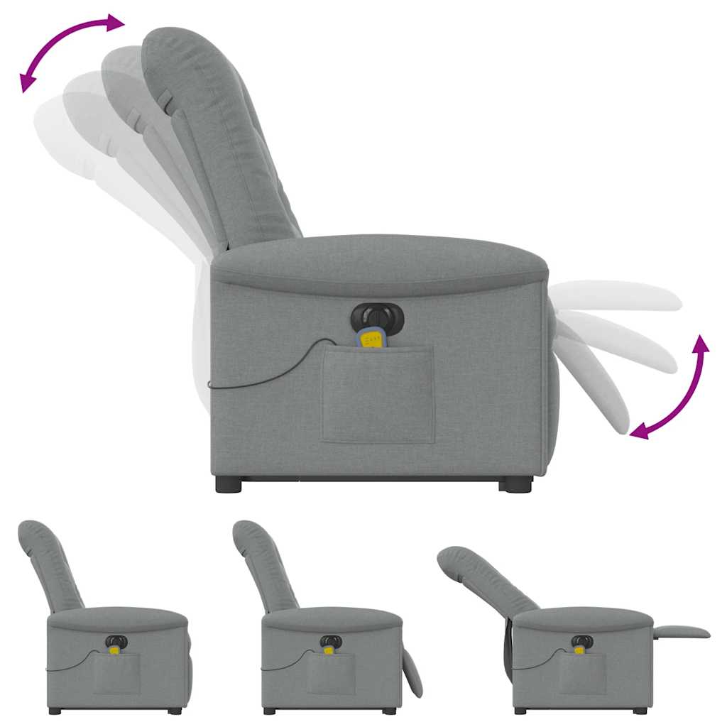 Sta-op-massagestoel elektrisch verstelbaar stof lichtgrijs is nu te koop bij PeponiXL, paradijselijk wonen!