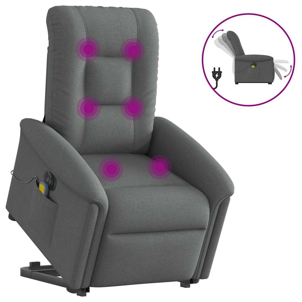 Sta-op-massagestoel elektrisch verstelbaar stof donkergrijs is nu te koop bij PeponiXL, paradijselijk wonen!