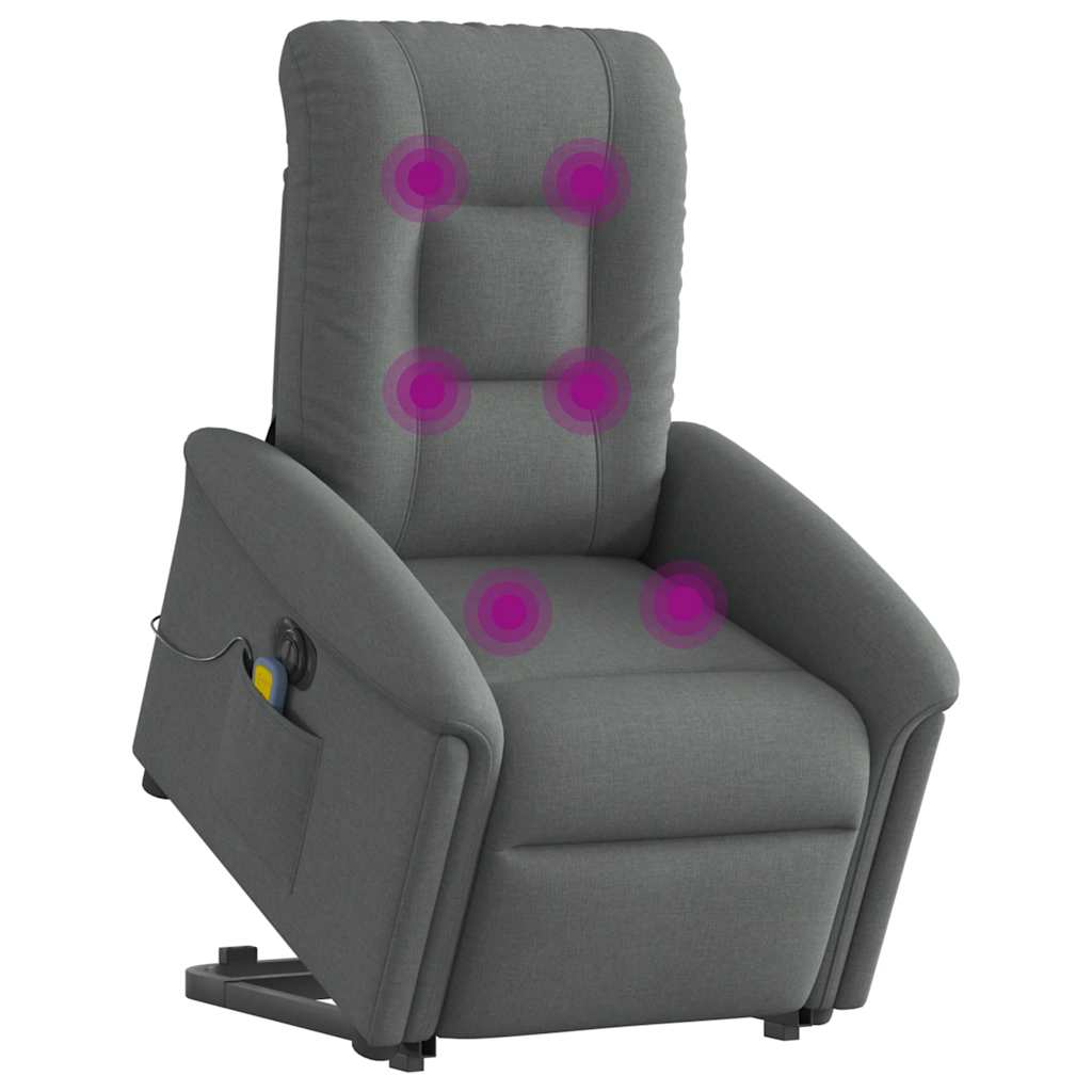 Sta-op-massagestoel elektrisch verstelbaar stof donkergrijs is nu te koop bij PeponiXL, paradijselijk wonen!