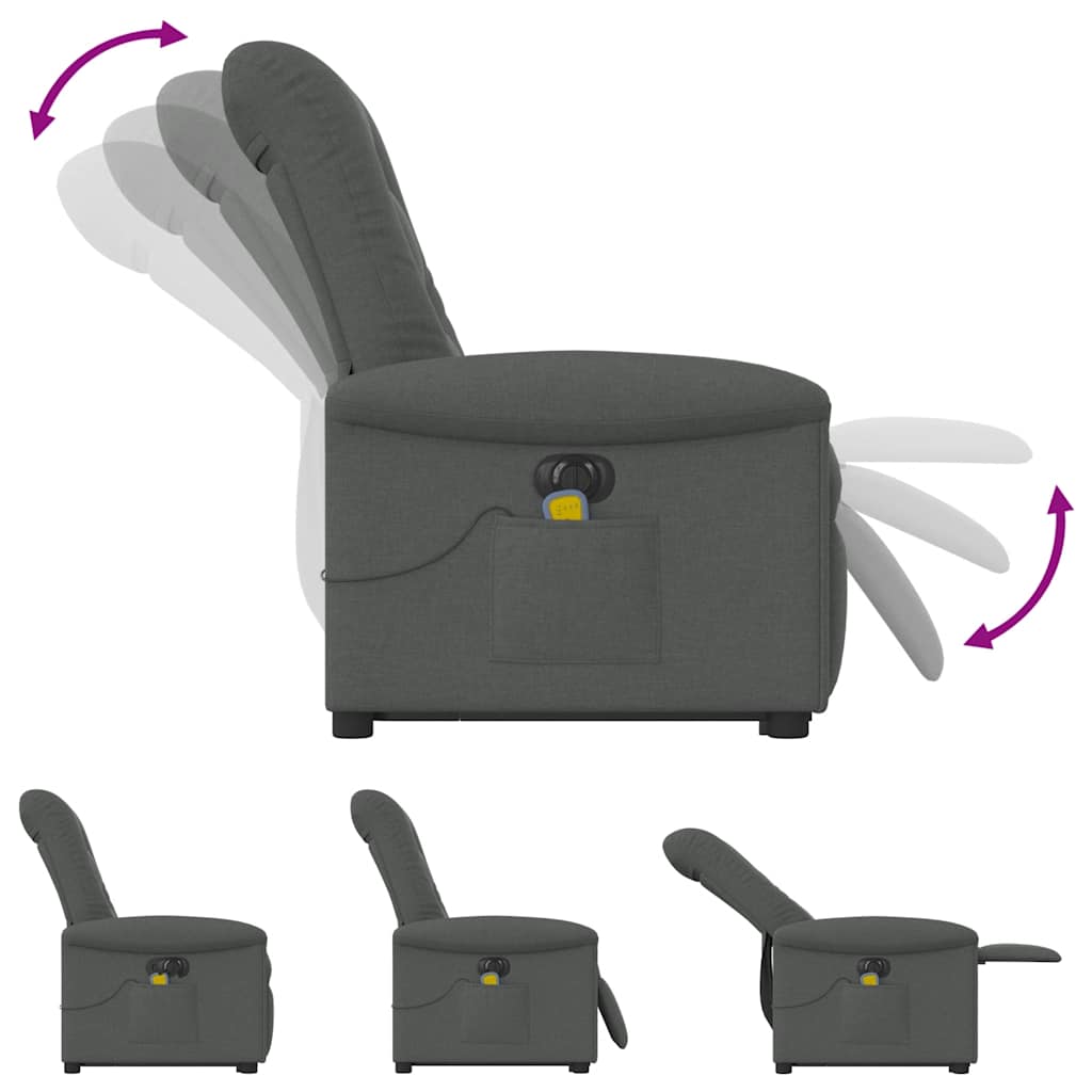 Sta-op-massagestoel elektrisch verstelbaar stof donkergrijs is nu te koop bij PeponiXL, paradijselijk wonen!