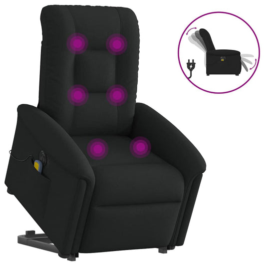 Sta-op-massagestoel elektrisch verstelbaar stof zwart is nu te koop bij PeponiXL, paradijselijk wonen!