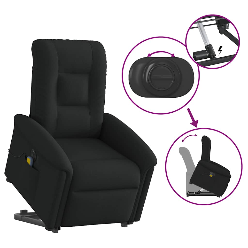 Sta-op-massagestoel elektrisch verstelbaar stof zwart is nu te koop bij PeponiXL, paradijselijk wonen!